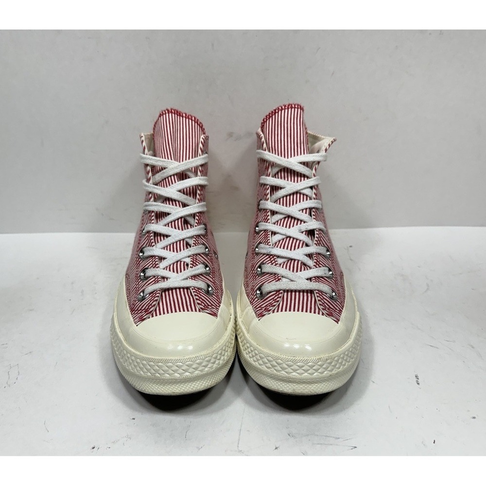 Converse High Top Sneakers Red and White Striped - Picture 2 of 8